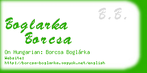 boglarka borcsa business card